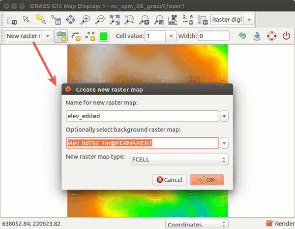 Raster digitizer example step 1